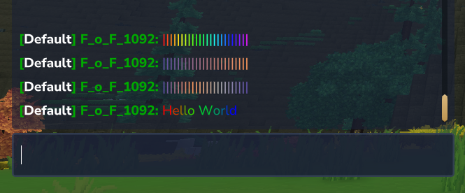 Advanced chat formatting with gradient colors and custom formatting tags
