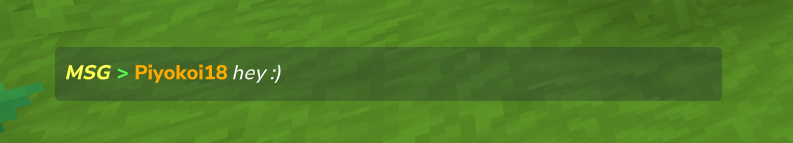 Private messaging system showing sent and received messages